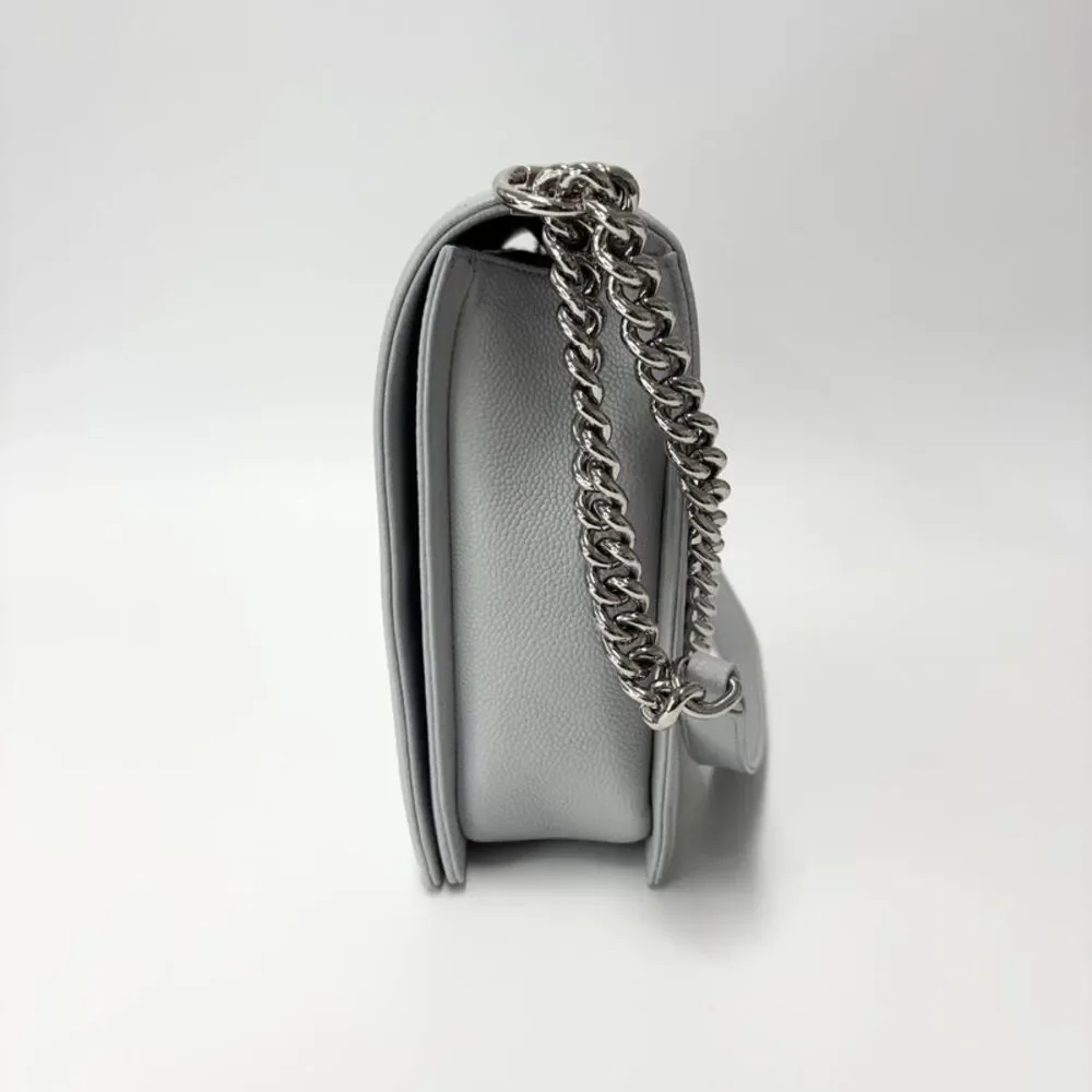 Chanel Boy Bag Caviar Silver Hardware Large